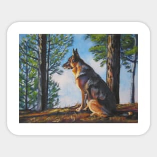 German Shepherd Fine Art Painting Sticker